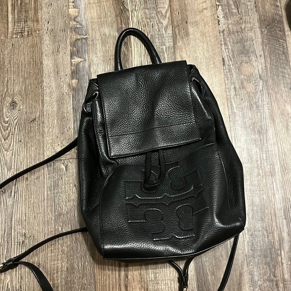 Black Tory Burch backpack with duster